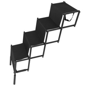lot 296 image: Large Dog Car Steps, Adjustable Foldable Pet Ramp for SUV Truck, Comfort & Safety with Sturdy Iron Frame, Oxford Cloth, 4 Steps, Portable Dog Stairs for Cars