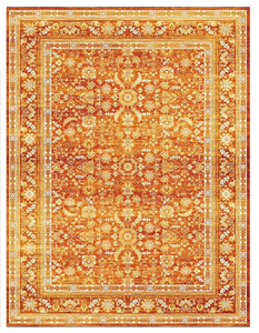 lot 297 image: OPPODREAM Vintage Orange Area Rugs 8x10, 8 x 10 Retro Washable Rug Non Slip, Low-Pile Faux Wool Carpet, Soft Distressed Floor Mat for Living Room, Bedroom, Office, Dorm, Dinning Room, Big & Large