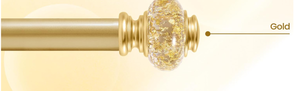 lot 367 image: 1 Inch Modern Gold Double Curtain Rod for Windows - Tension curtain rod 84 to 120 Inchs- Luxury Translucent Finials with Holdbacks -BHSRODS Home Double Window Rods for Living Room & Bedroom