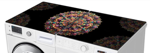 lot 377 image: 2 Pcs Washer And Dryer Covers For The Top 25.6 23.6 Inchesdryer Top Protector Mat Anti-Slip Washing Machine Cover Fits Most Washers And Dryers (Ethnic flowers)