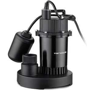 lot 382 image: Sump Pump, 1HP 4000GPH Submersible Water Pump with Float Switch, Portable Electric Cast Aluminum SumpSewage Pump with 10FT Cord for Basement Draining