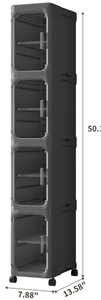 lot 383 image: KHNR 4-Tiers Slim Bathroom Storage Cabinet, Foldable Storage Cabinets,Narrow Bathroom Storage,Movable Bathroom Storage Organizer for Small Spaces,Bathroom,Kitchen,Laundry,Black