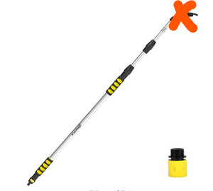 lot 385 image: 12ft (20ft Reach) Gutter Cleaning Tools from The Ground, Telescoping Rain Gutter Cleaner Tool, Gutters Cleaning Hose Attachment & Connection Adapter
