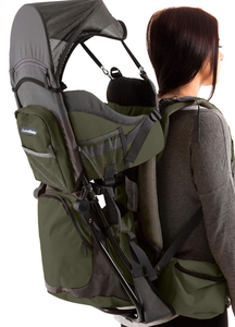 lot 394 image: Hiking Baby Carrier Backpack - Comfortable ToddlerBaby Backpack Carrier System with Diaper Change Pad, Insulated Pocket  Rain and Sun Hood to Protect Your Child