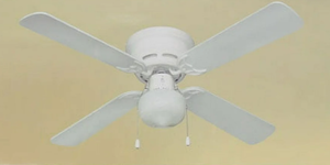 lot 138 image: Mainstays 42 White Incandescent Flushmount Ceiling Fan with Glass