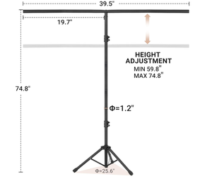 lot 466 image: T-Shape Backdrop Stand 6.5x3.2FT(HxW), Adjustable Green Screen Backdrop Stand kit Background Holder with 4 Spring Clamps