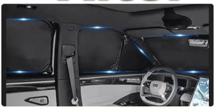 lot 484 image: KMF 8pcs Thicken Full Window Sun Shades Window Covers for Windshield Side Rear, UV Block and Blackout for Camping Outdoor