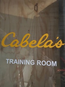 lot 12 image: Commercial Glass window from Cabelas location