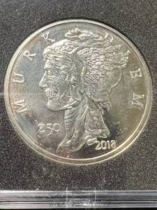 1 TROY OZ .999 FINE SILVER MURK DIEM ZOMBUCKS ROUND SLABBED