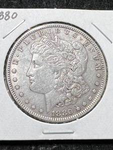 lot 17 image: 1880 US MORGAN SILVER DOLLAR