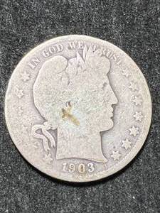 lot 25 image: 1903-O US BARBER HALF DOLLAR