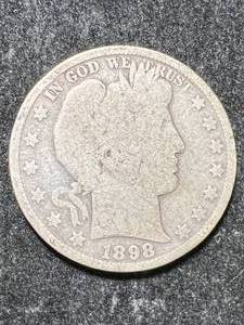 lot 40 image: 1898 US BARBER HALF DOLLAR