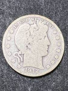 lot 47 image: 1912-D US BARBER HALF DOLLAR