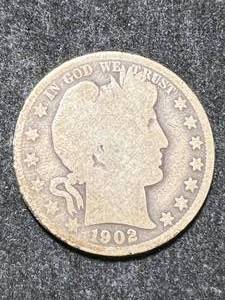 lot 65 image: 1902 US BARBER HALF DOLLAR