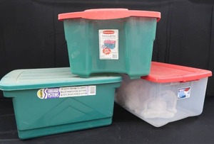 lot 16 image: 3 CHRISTMAS STORAGE  BINS.