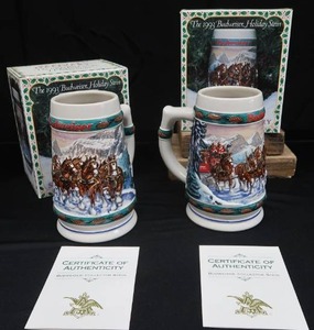 lot 4 image: COLLECTIBLE BUDWEISER HOLIDAY STEINS