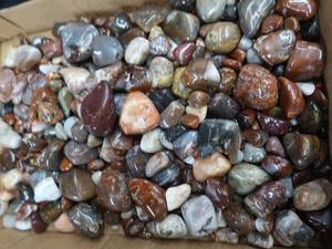 lot 82 image: FLAT OF AGATES  POLISHED ROCKS