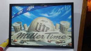 lot 873 image: Lighted Miller Sign Display With Skin Replacements (3)