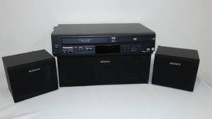 lot 878 image: Sony Speakers and Panasonic Combo VHS and DVD Player