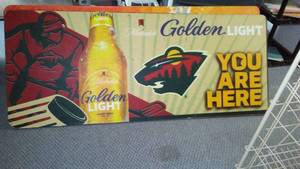 lot 898 image: 6 ft. Michelob Golden Light Folding Table.