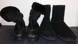lot 927 image: Ladies Size 8 W and 9 Black Winter Boots (2 prs).