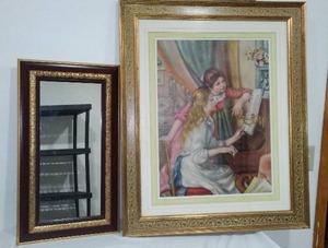 lot 958 image: Young Girls at the Piano, Renoir Reproduction Framed in Glass, Mirror