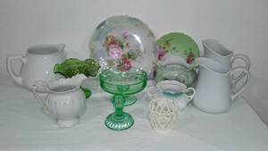 lot 976 image: Assortment of Pitchers (4) plates, planters and more.