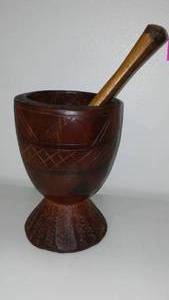 lot 956 image: Wood Mortar and Pestle.