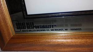 Miller Lite Reflective Plague.