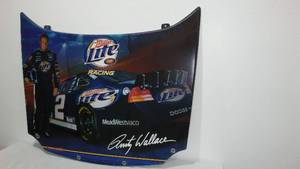 lot 635 image: Miller Lite Racing Rusty Wallace Hood Sign.