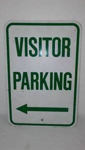 lot 638 image: Visitor Parking Metal Sign.