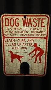lot 639 image: Dog Waste Metal Sign.