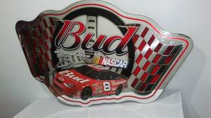 lot 643 image: Bud Official Beer NASCAR Dale Earnhardt Jr. Reflective Picture.