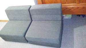 lot 655 image: Folding Sofa Bed Chair with Pillow, Convertible Fold Out Chair Bed Sleeper, Foam Floor Mattress (2