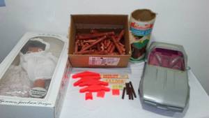 lot 663 image: Vintage Lincoln Logs, Barbie Car And More.