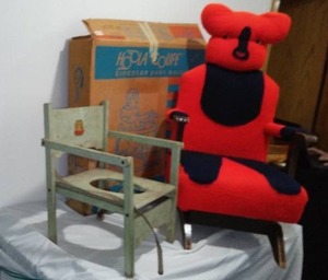 lot 673 image: Vintage Baby Walker (In Box), Rocking Teddy Chair And Trainer Chair