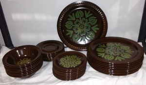 lot 674 image: Crown Royal Stone Ware, Kashmir Rare Flower Pattern ( Setting For 8).