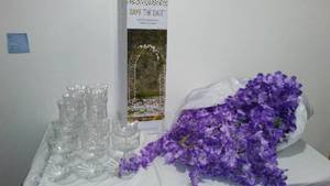 lot 675 image: Lighted IndoorOutdoor Arch, Stemware And Florals.