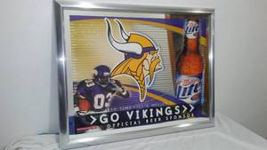 lot 687 image: Go Vikings Miller Lite Reflective Wall Dcor.