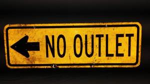 lot 986 image: No Outlet Double Sided Metal Sign.