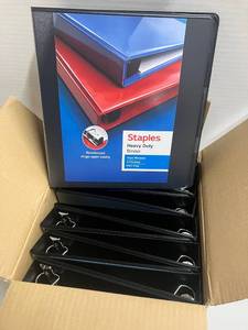 lot 136 image: Black Heavy-Duty 3-Ring Binders