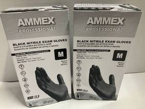 lot 12 image: Black Medium Nitrile Gloves