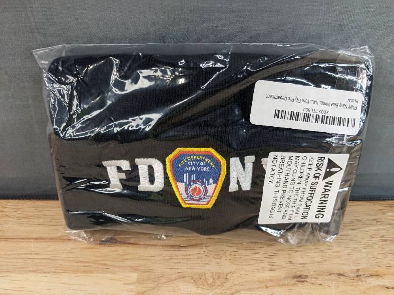 lot 52A image: FDNY Black Beanie OSFM - Brand New