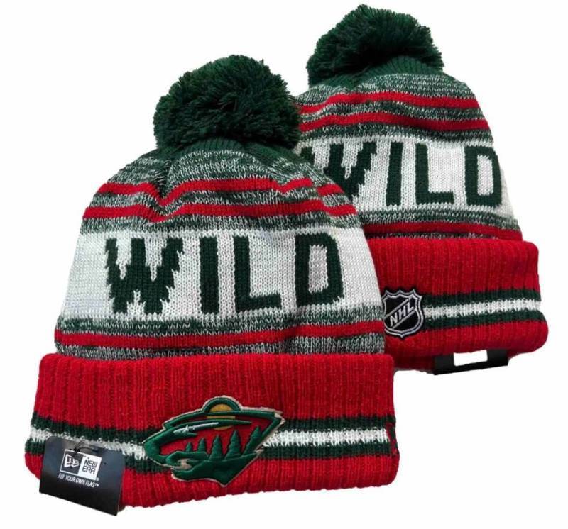 lot 8E image: Brand New Minnesota Wild New Era NHL Hockey Beanie Adult OSFM Red Winter Hat I