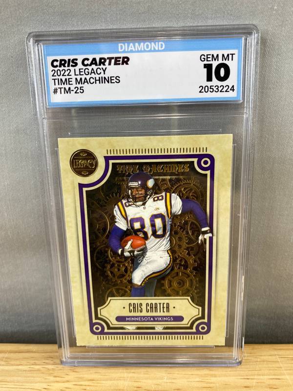 lot 20C image: Cris Carter 2022 Legacy Time Machines #TM-25 Graded Diamond GEM Mint 10