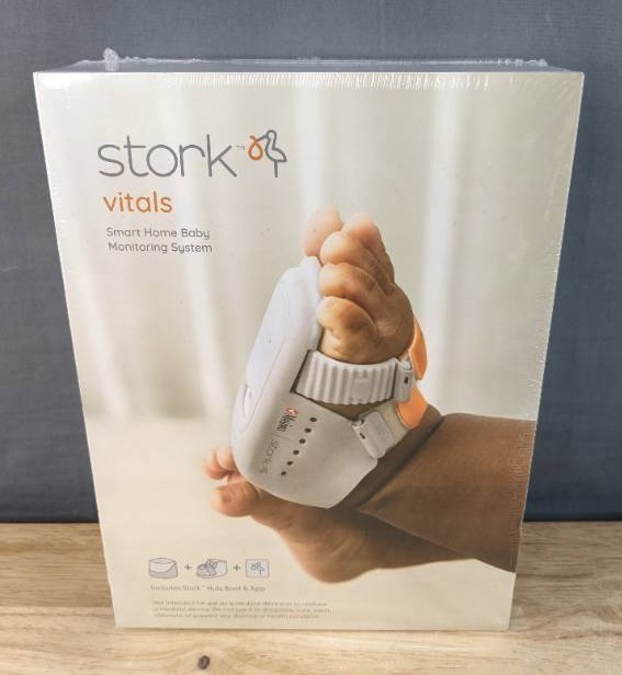 lot 5G image: Brand New Masimo Stork Vitals - FDA Cleared Smart Baby Monitoring System (Stork Boot  Sensor  Hub  App), Monitors Pulse Rate, Oxygen Saturation & Skin Temp $299 Retail