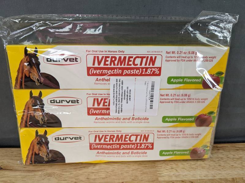 lot 99G image: 3 Durvet Ivermectin 1.87% Paste Apple Flavored Horse Dewormer - Brand New