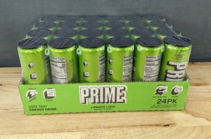 lot 15E image: 24 Prime Lemon Lime Energy Drink 12oz Cans - Brand New