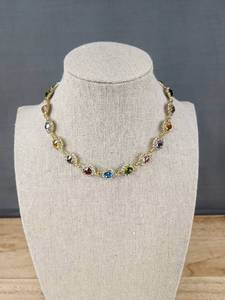 lot 155 image: Colorful Crystal Choker Necklace - Brand New