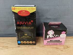 lot 159 image: 44 Ajuvia Kinesiology Tape Strips & Hollywood Body Contour Tape - Brand New